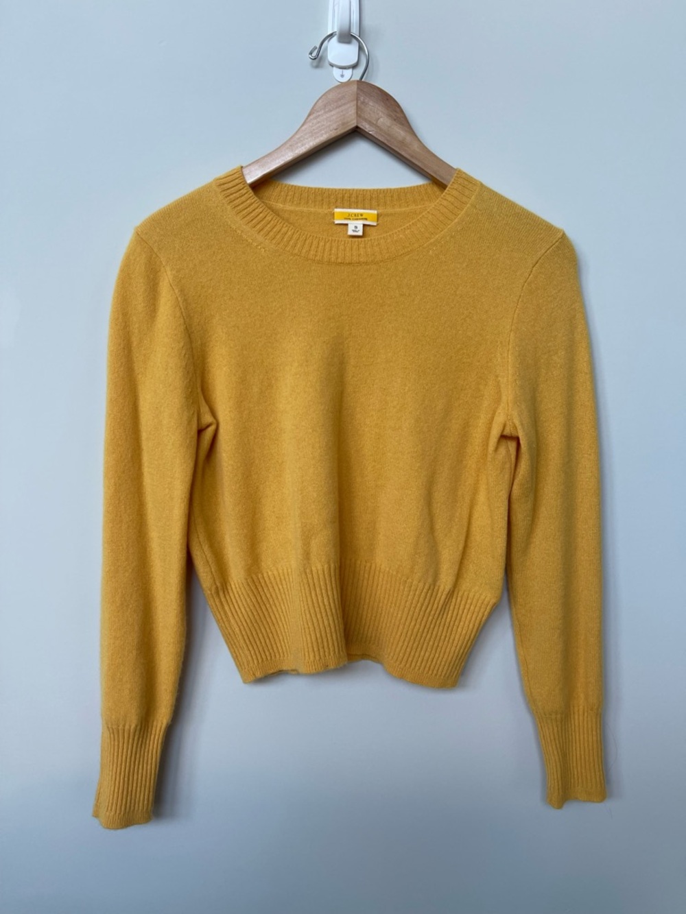 J. Crew Sunny Yellow Cashmere Cropped Sweater